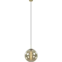 Best Sale Straluma Hanglamp Medina satin gold/amber glas 40cm