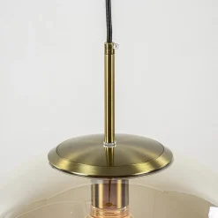 Best Sale Straluma Hanglamp Medina satin gold/amber glas 40cm