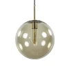 Shop Straluma Hanglamp Medina satin gold/amber glas 30cm