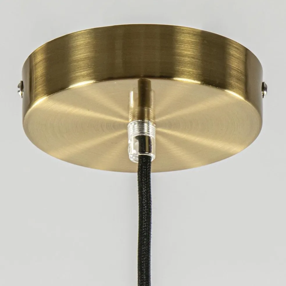 Shop Straluma Hanglamp Medina satin gold/amber glas 30cm