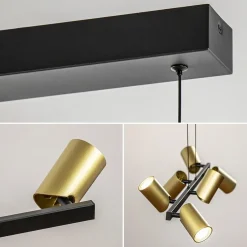 Best Straluma Hanglamp met spots 6-lichts zwart/goud