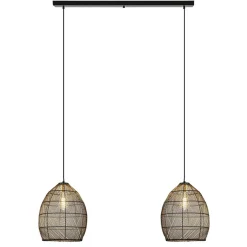 Flash Sale Straluma Hanglamp Meya 2-lichts zwart/goud met balk