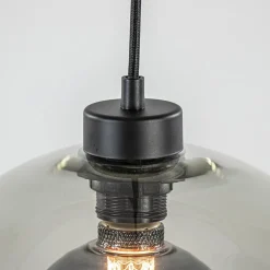 Clearance Straluma Hanglamp multipendel 11-L zwart smoke glas 20+25cm