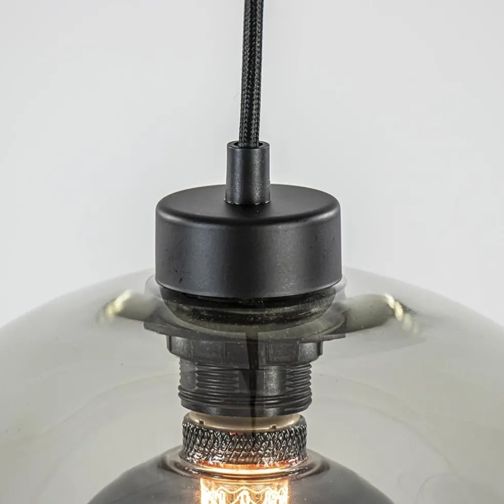 Clearance Straluma Hanglamp multipendel 11-L zwart smoke glas 20+25cm