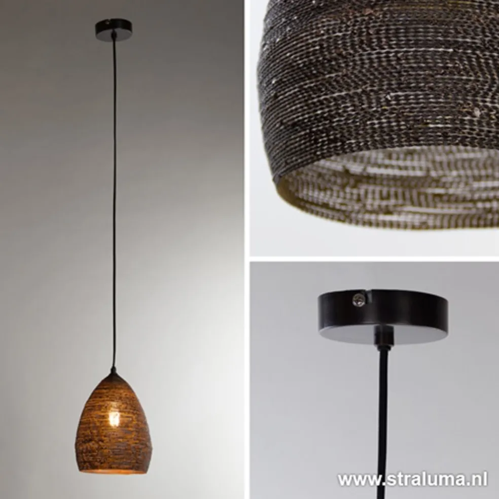 Cheap Straluma Hanglamp Nayla zwart/matgoud