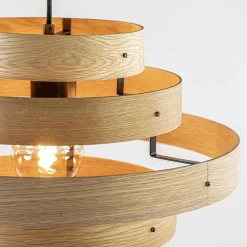 Fashion Straluma Hanglamp Oaknut hout 5 ringen