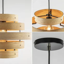Fashion Straluma Hanglamp Oaknut hout 5 ringen