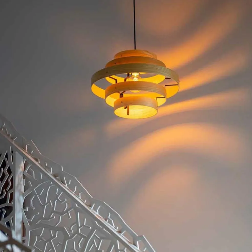 Fashion Straluma Hanglamp Oaknut hout 5 ringen