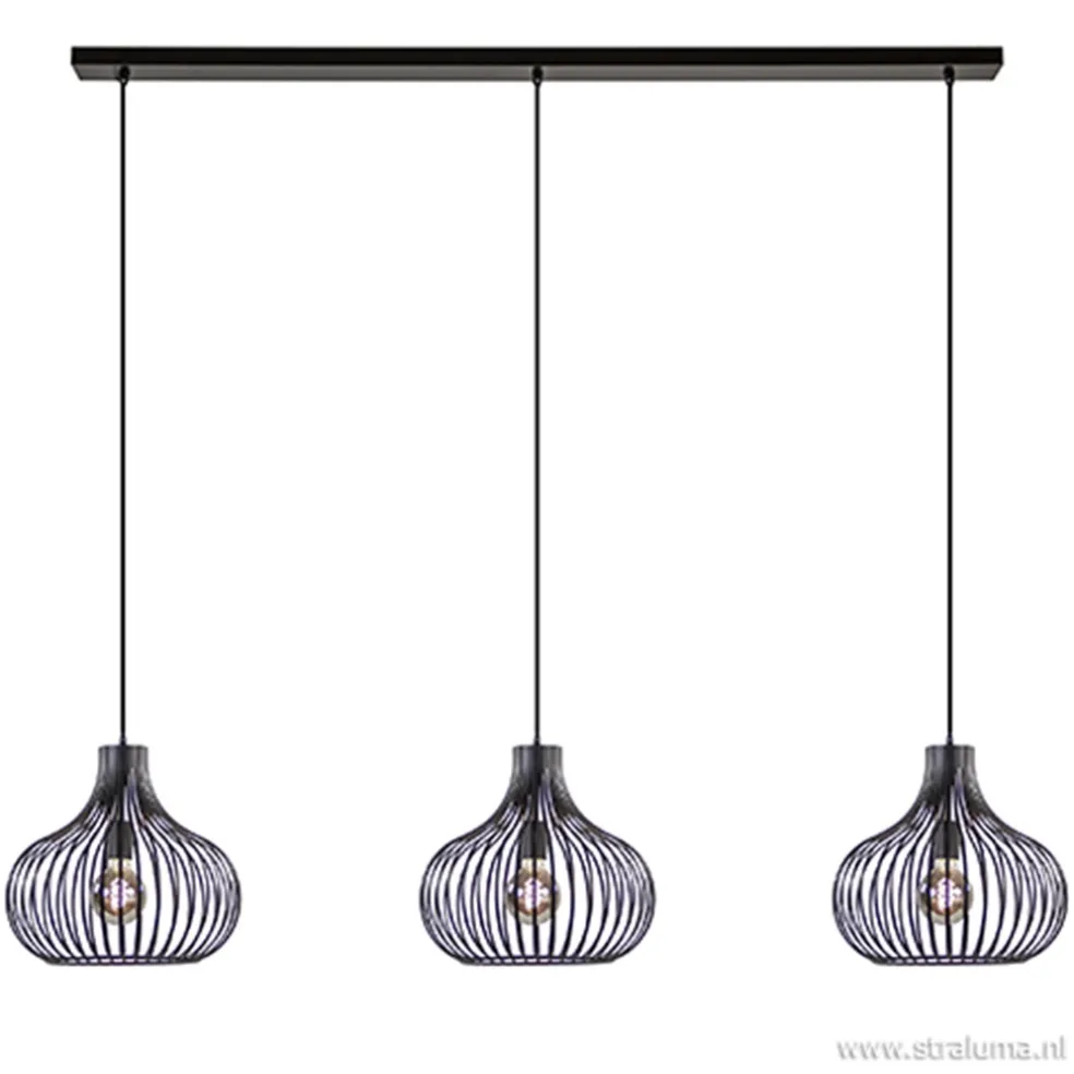 Best Straluma Hanglamp Onion 3L draad zwart