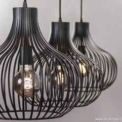 Best Straluma Hanglamp Onion 3L draad zwart