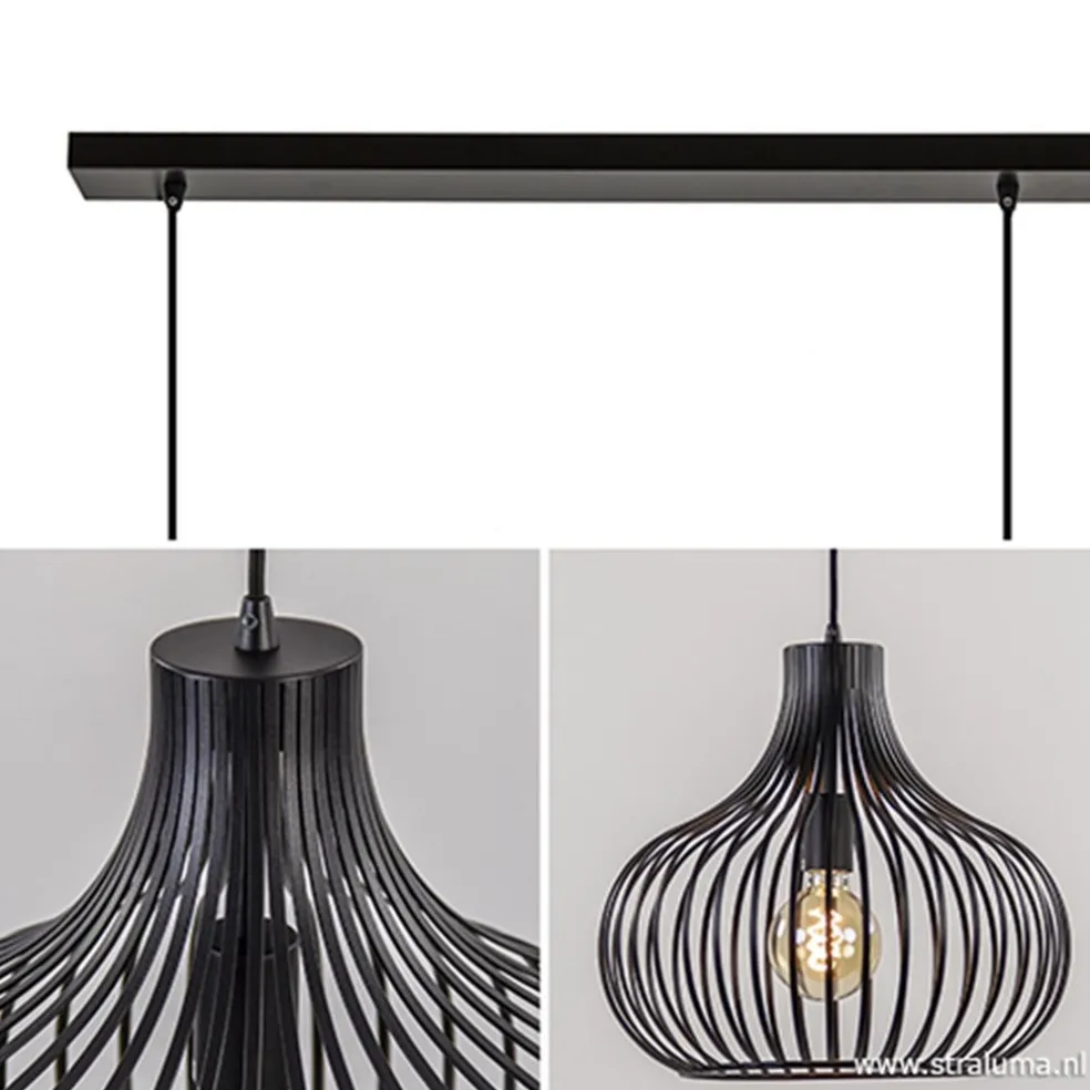 Best Straluma Hanglamp Onion 3L draad zwart