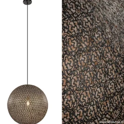 Shop Straluma Hanglamp Oronero bol zwart/goud 60cm