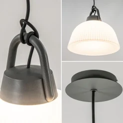 Hot Straluma Hanglamp outdoor antraciet met wit IP65