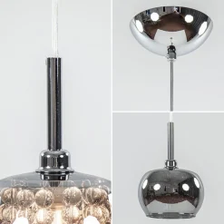 Hot Straluma Hanglamp Pearl klein chroom + smoke glas