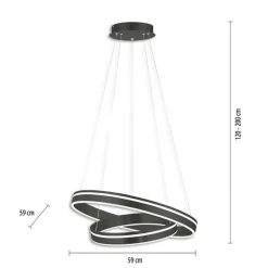 Clearance Straluma Hanglamp Q-Vito dubbel zwart + remote cct