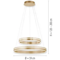 Cheap Straluma Hanglamp Q-Vito dubbele ring gold smart