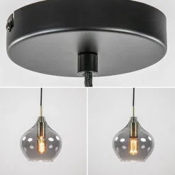 Fashion Straluma Hanglamp Rakel 20cm antiek brass+smoke glas