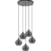 Cheap Straluma Hanglamp Rakel 5L rond antiek brass + smoke glas