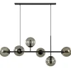 Hot Straluma Hanglamp Random bol 6L zwart met smoke glas
