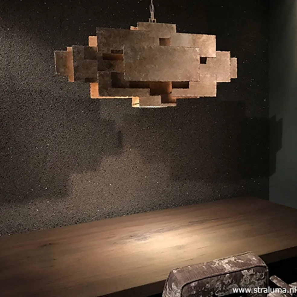 New Straluma Hanglamp rechthoek speels antiek zilver
