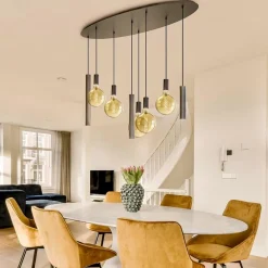 Online Straluma Hanglamp Riva ovaal 8L platinum