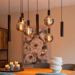 Store Straluma Hanglamp Riva ovaal 8L zwart