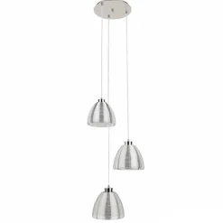 Outlet Straluma Hanglamp rond 3-lichts alu draad/glas