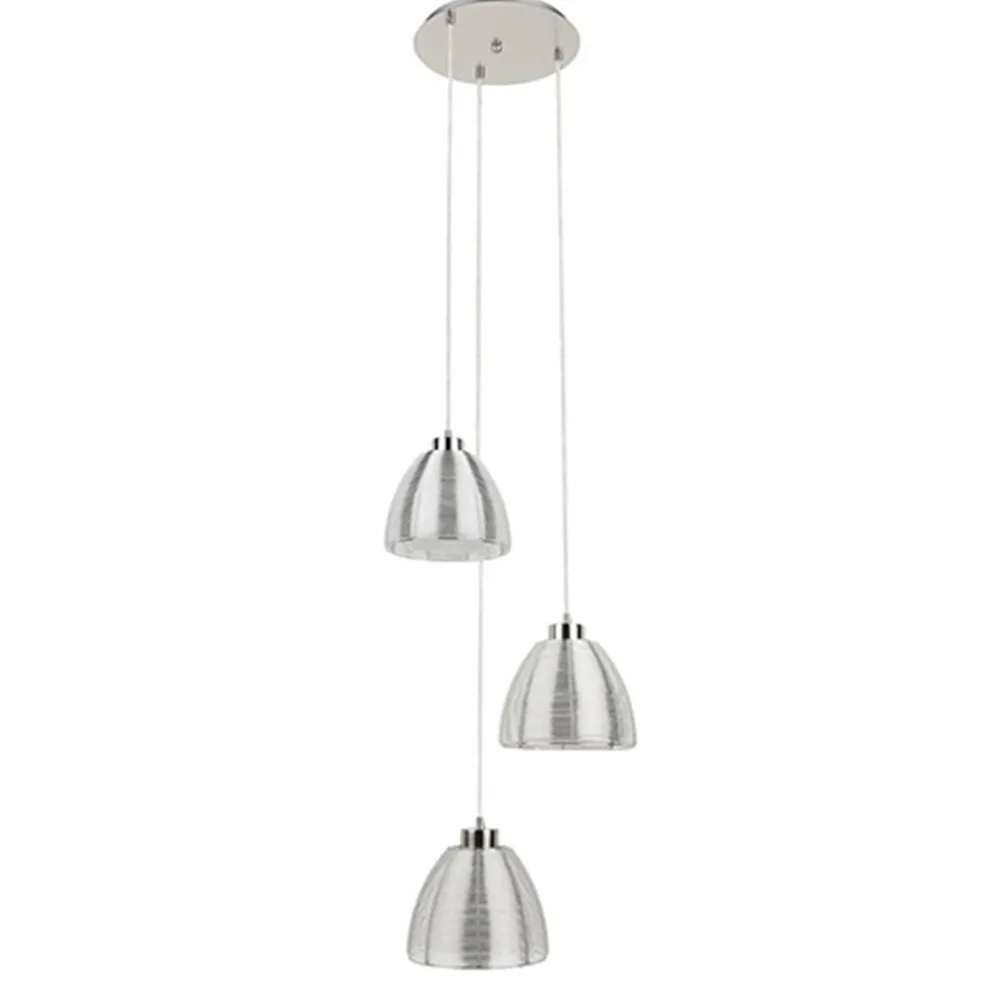 Outlet Straluma Hanglamp rond 3-lichts alu draad/glas