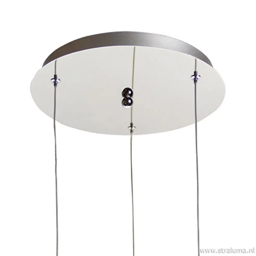 Outlet Straluma Hanglamp rond 3-lichts alu draad/glas