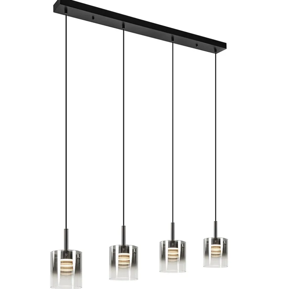 Outlet Straluma Hanglamp Salerno 4L zwart/gradient smoke