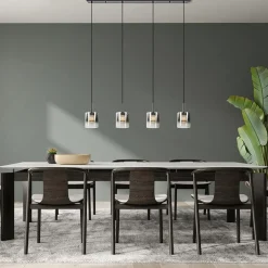 Outlet Straluma Hanglamp Salerno 4L zwart/gradient smoke