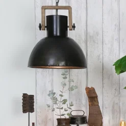 Hot Straluma Hanglamp Shelly industrieel bruin/hout