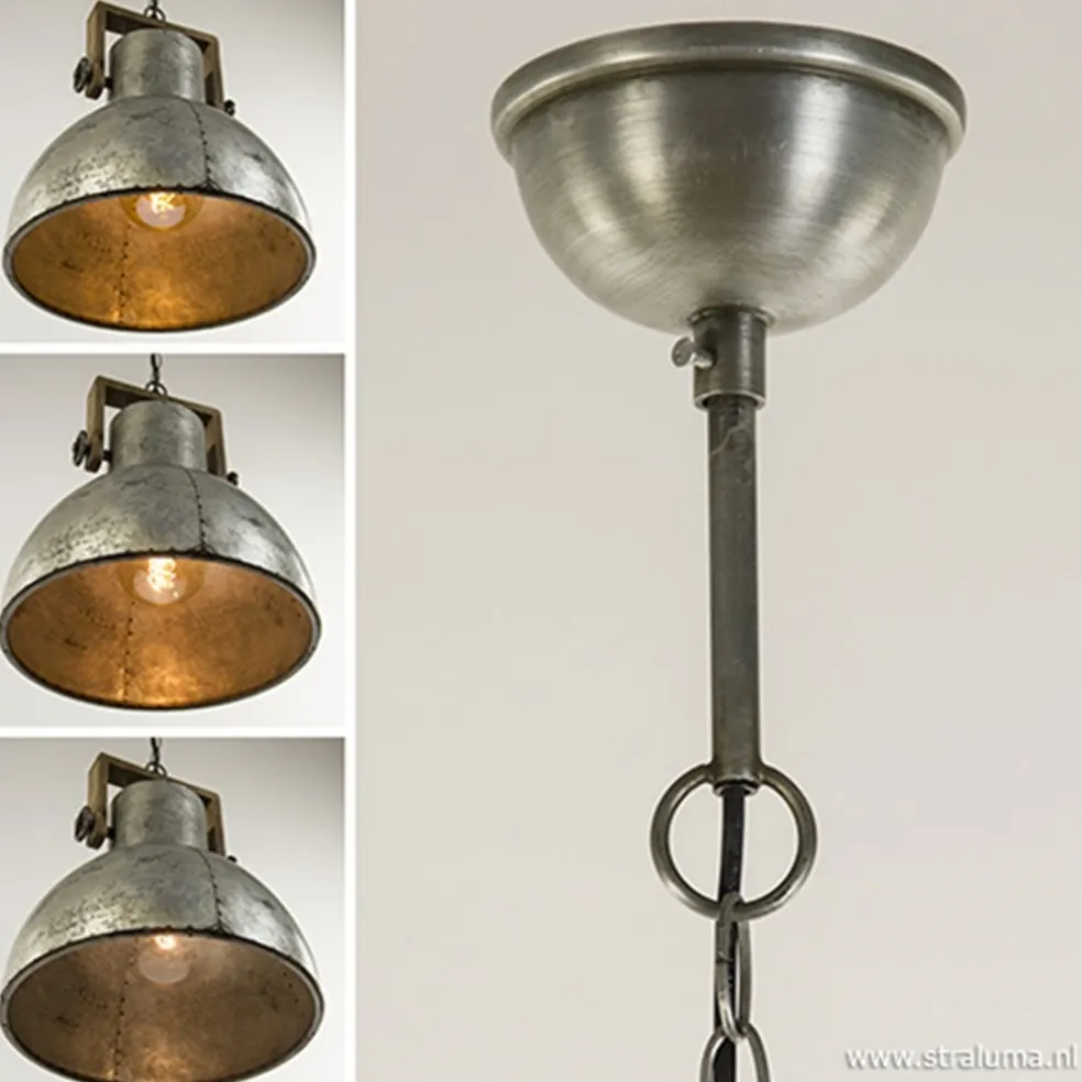 Sale Straluma Hanglamp Shelly industrieel zink/hout