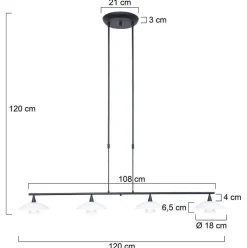 Sale Straluma Hanglamp Sovereign 4l zwart met dimmer