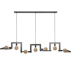 Clearance Straluma Hanglamp Tortona 7l 210 zwartstaal/koper