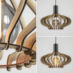 Cheap Straluma Hanglamp Ufo naturel hout 35cm