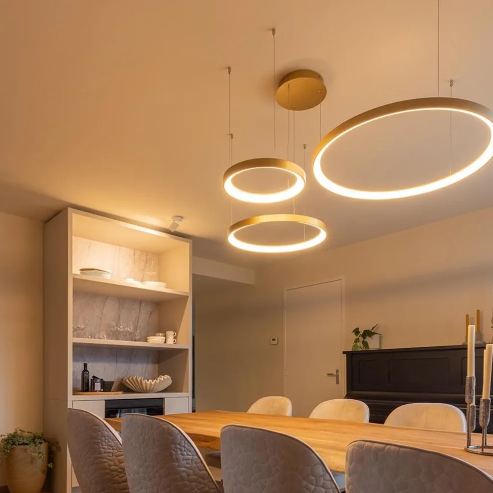 Hot Straluma Hanglamp Vidal 3 ringen matgoud