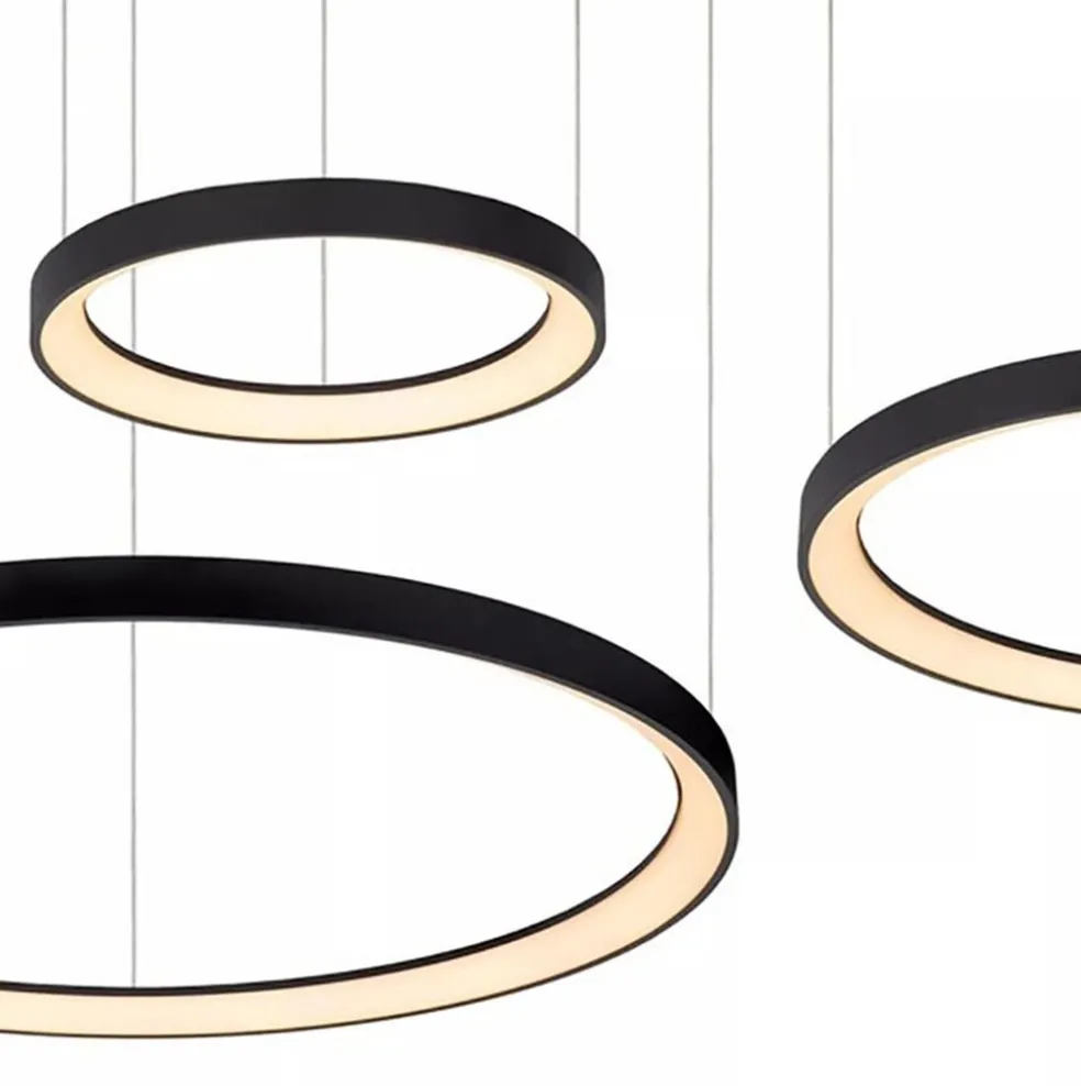 Hot Straluma Hanglamp Vidal 3 ringen zwart