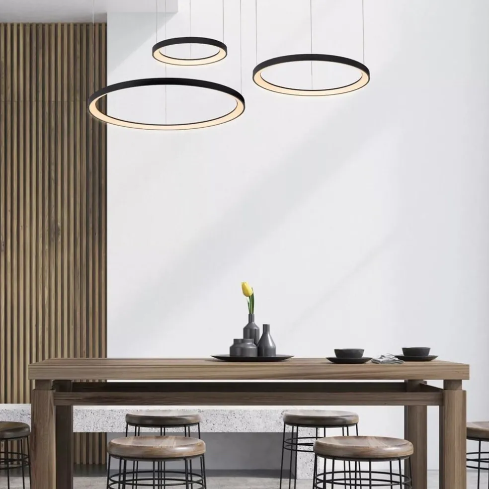 Hot Straluma Hanglamp Vidal 3 ringen zwart