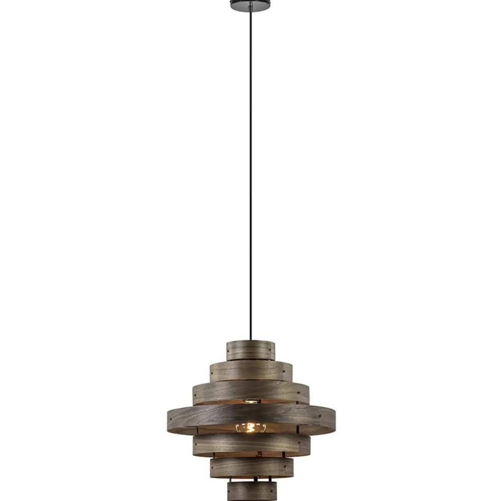 Online Straluma Hanglamp Walnut zwart / walnoot hout