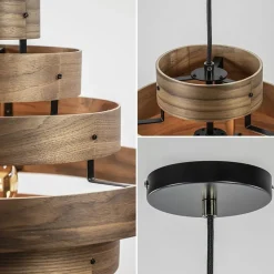Online Straluma Hanglamp Walnut zwart / walnoot hout