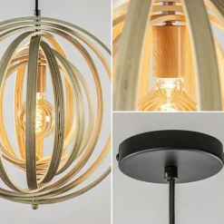 Online Straluma Hanglamp Woody 44 hout naturel