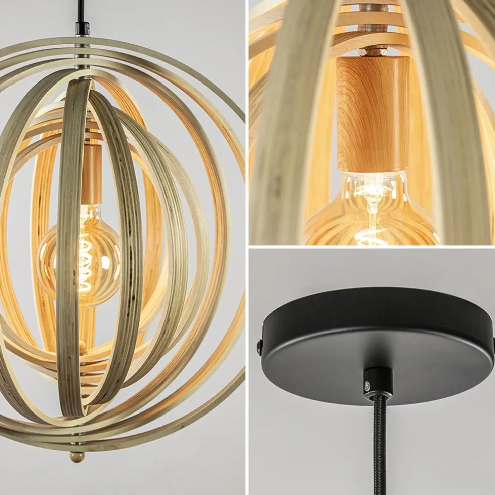 Online Straluma Hanglamp Woody 44 hout naturel