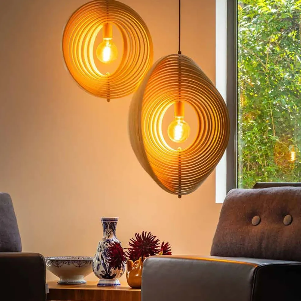Online Straluma Hanglamp Woody 44 hout naturel