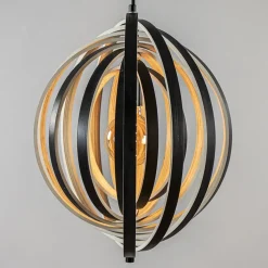 Best Straluma Hanglamp Woody 44 zwart/naturel hout