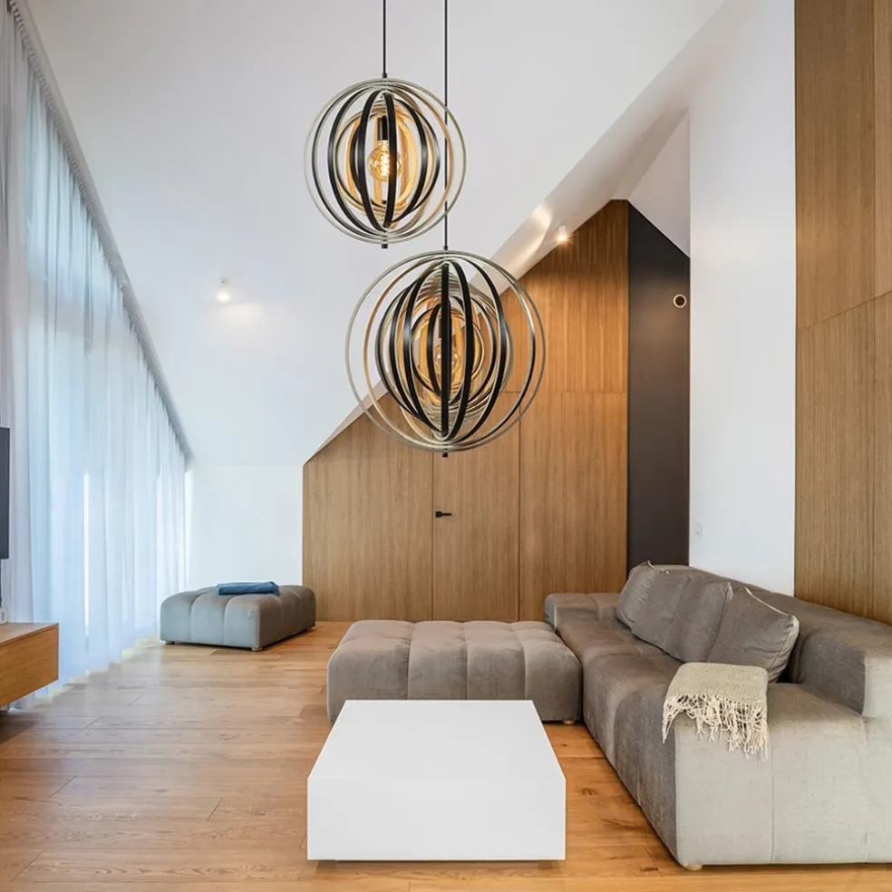Best Straluma Hanglamp Woody 44 zwart/naturel hout