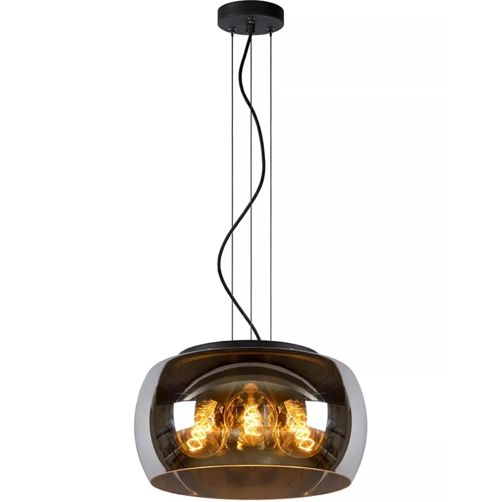 Shop Straluma Hanglamp zwart + smoke glas 40cm