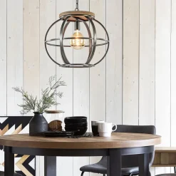 Outlet Straluma Hanglamp zwart industrieel open frame