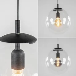 Best Sale Straluma Hanglamp zwart met helder glazen bol 30 cm
