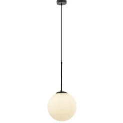 Best Straluma Hanglamp zwart met opaal wit glas 30 cm